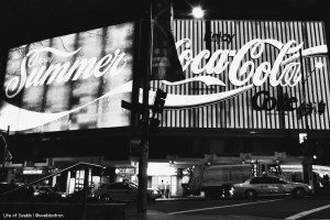 Coca Cola sign at Kings Cross