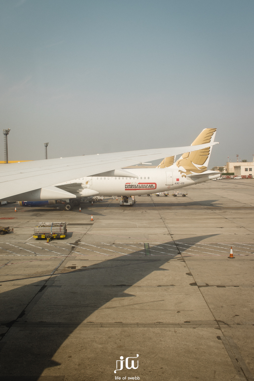 Waiting for Flight number two in Bahrain.