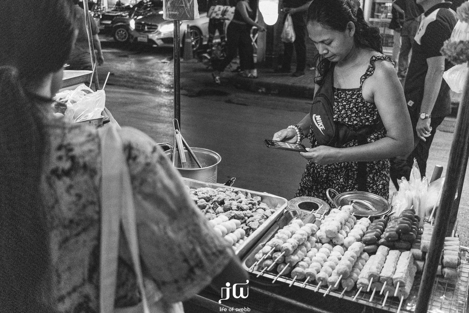 The streets around Nana BTS at night.